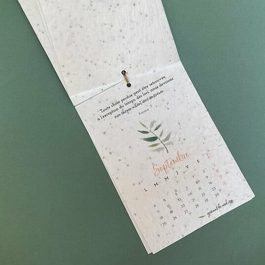 calendrier nature growing paper