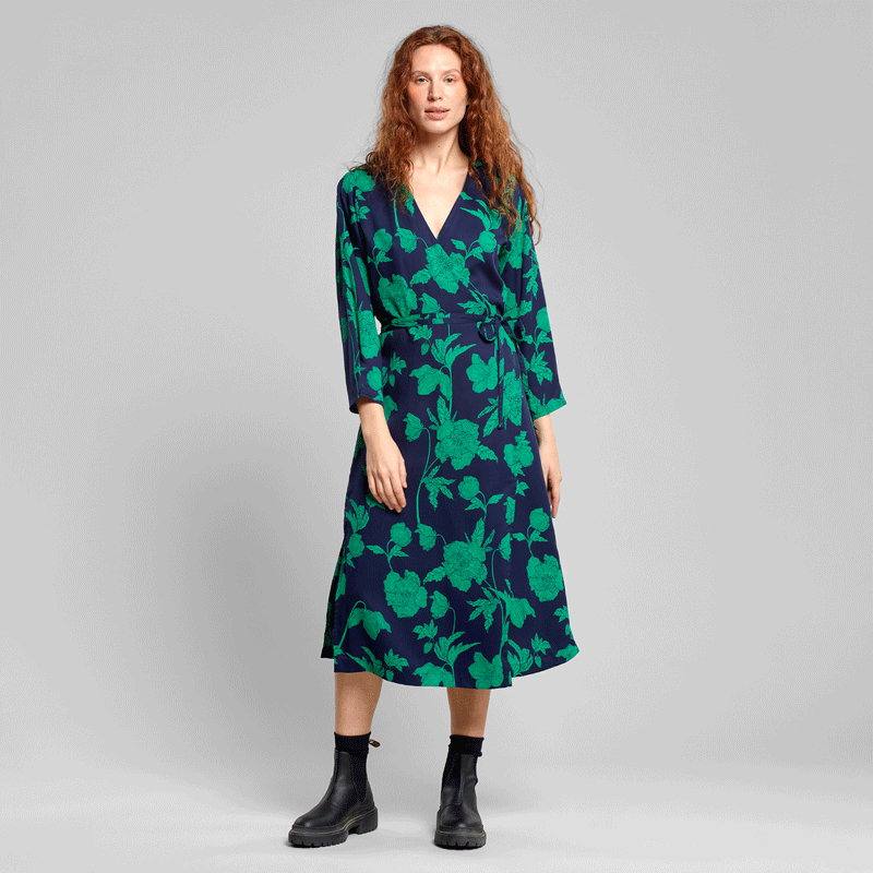 robe floral green dedicated