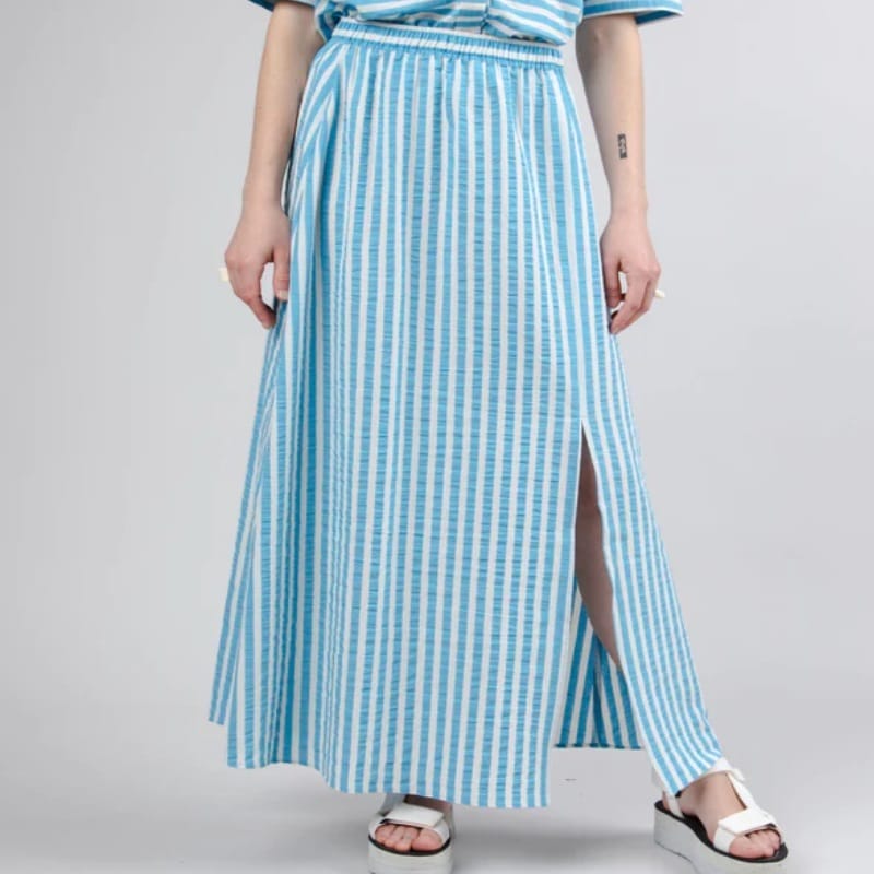 Jupe longue rayée bleu de Brava